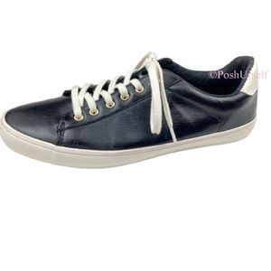 Old Navy black white vegan leather sneakers Sz 10